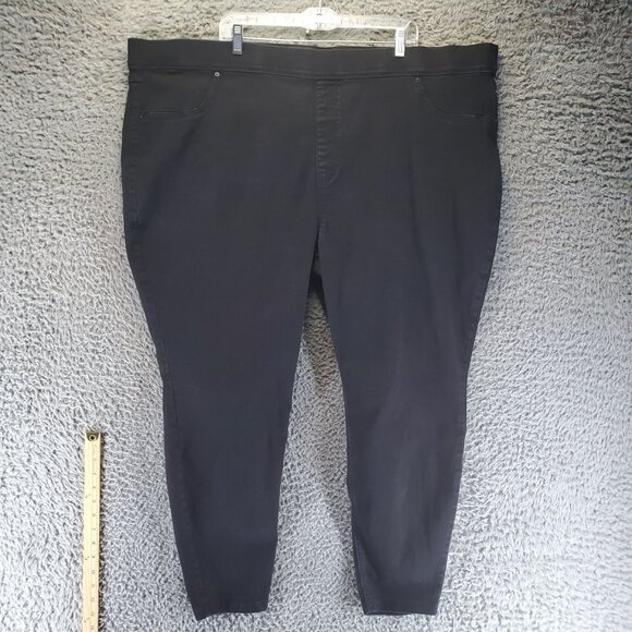 Terra & Sky Pants Womens 4X 28W-30W Black Stretch Pull-On Denim Jegging - Picture 1 of 10